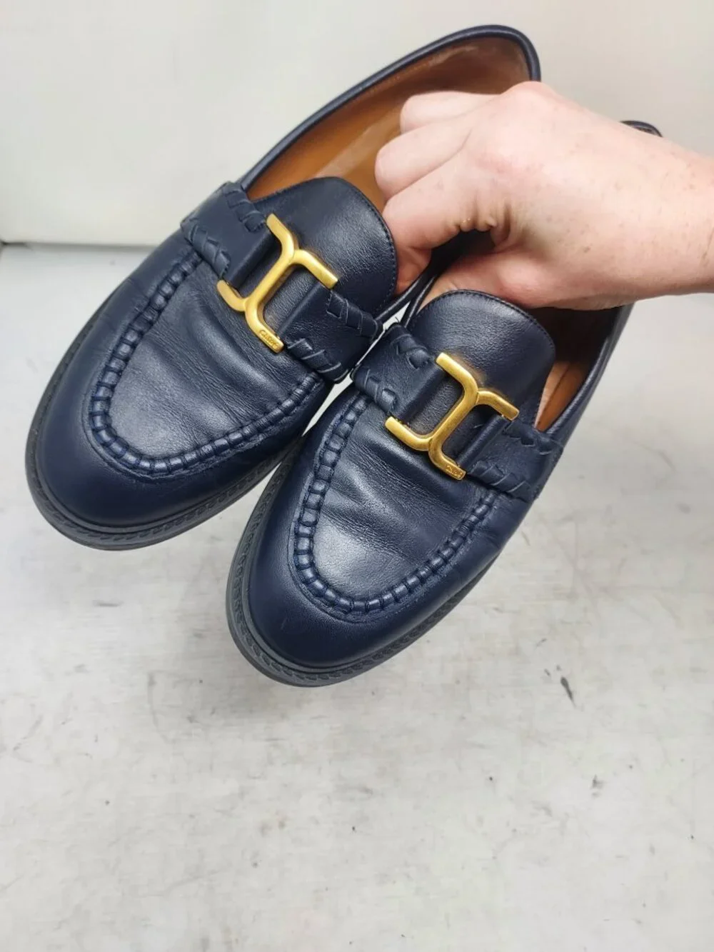 Chloe Blue WOMENS Marcie Hardware Loafer